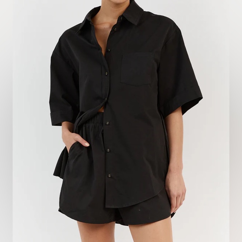 DISSH Maxie Black Cotton Scoop Short and Shirt set size US 10 (XL)